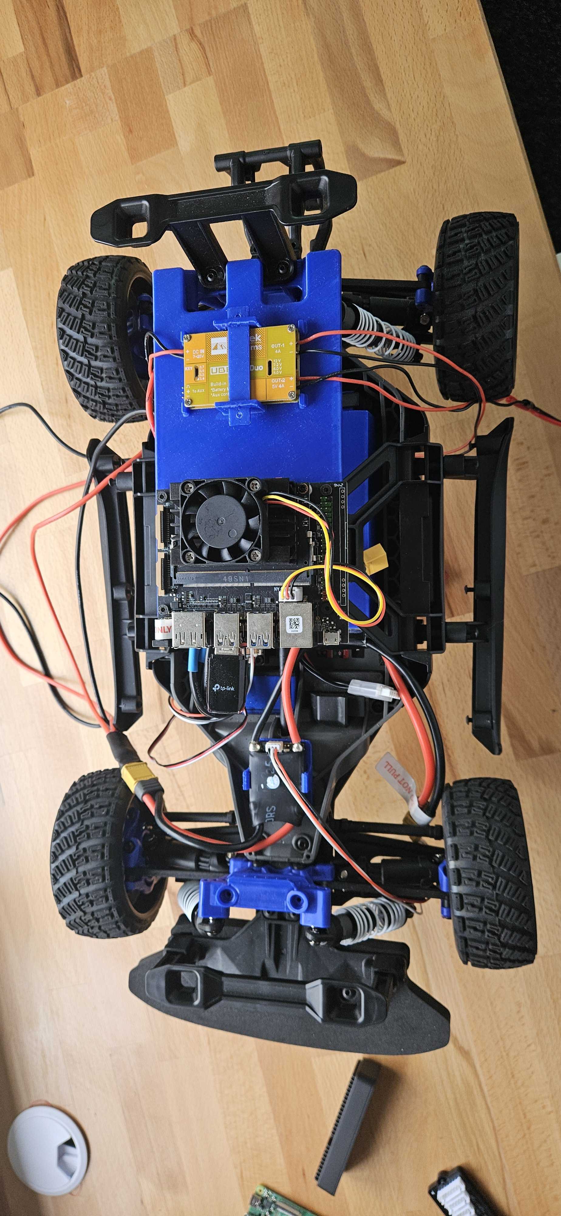 Jetson Nano installed on blue plate